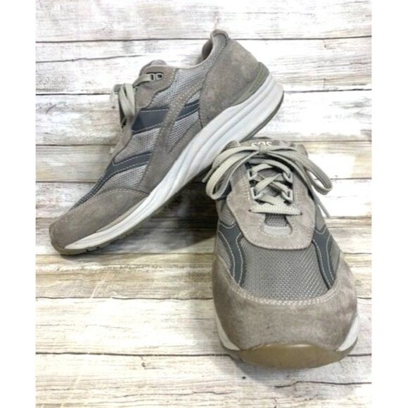SAS Men's Gray Suede & Mesh Lace-Up Comfort Walking Sneakers Size 13 - Picture 2 of 9